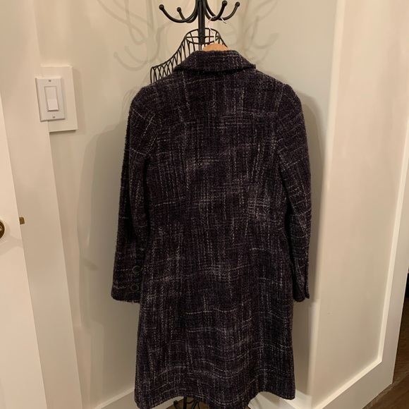 Long Charcoal Wool Tweed Coat - Picture 3 of 5